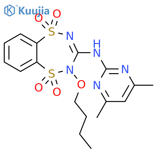 2H-1,5,2,4-Benzodithiadiazepin-3-amine,2-butoxy-N-(4,6-dimethyl-2-pyrimidinyl)-, 1,1,5,5-tetraoxide structure