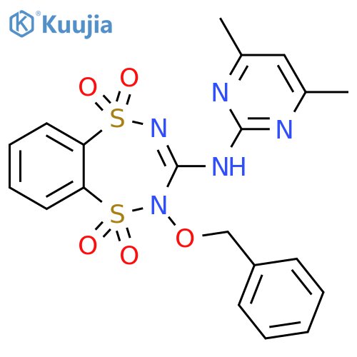 2H-1,5,2,4-Benzodithiadiazepin-3-amine,N-(4,6-dimethyl-2-pyrimidinyl)-2-(phenylmethoxy)-, 1,1,5,5-tetraoxide structure