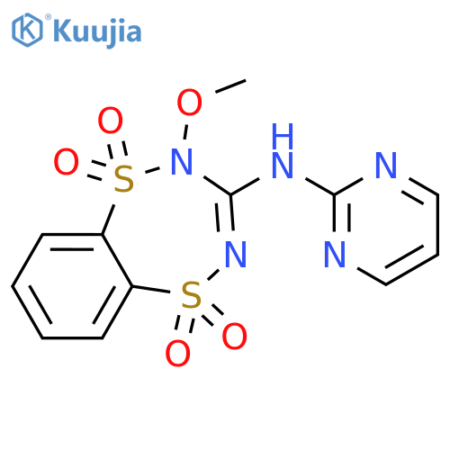 2H-1,5,2,4-Benzodithiadiazepin-3-amine, 2-methoxy-N-2-pyrimidinyl-, 1,1,5,5-tetraoxide structure