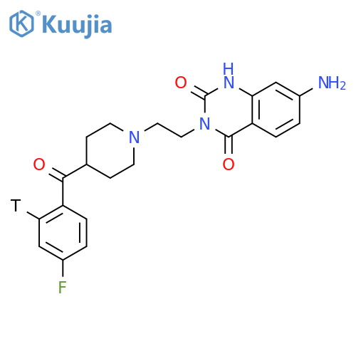 2,4(1H,3H)-Quinazolinedione,7-amino-3-[2-[4-(4-fluorobenzoyl-2-t)-1-piperidinyl]ethyl]- (9CI) structure