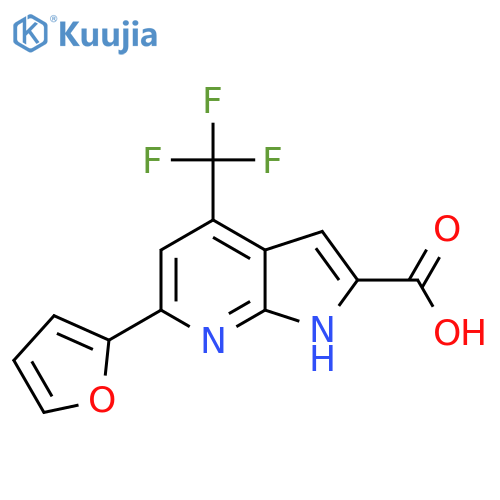 4-(Trifluoromethyl)-6-(furan-2-yl)-1H-pyrrolo[2,3-b]pyridine-2-carboxylic acid structure
