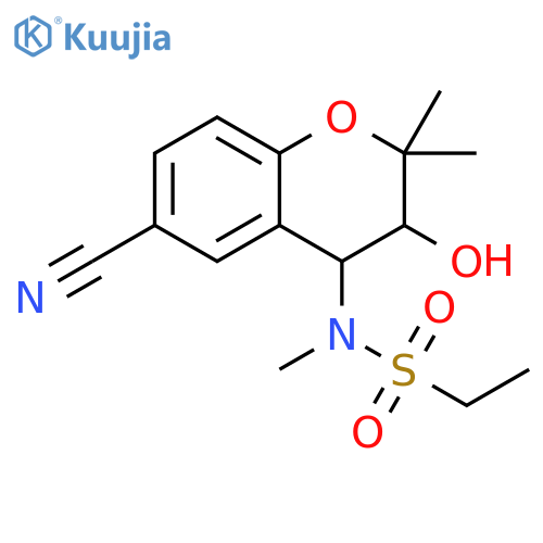 Ethanesulfonamide, N-(6-cyano-3,4-dihydro-3-hydroxy-2,2-dimethyl-2H-1-benzopyran-4-yl)-N-methyl- structure