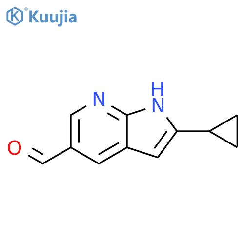 2-cyclopropyl-1H-Pyrrolo[2,3-b]pyridine-5-carboxaldehyde structure