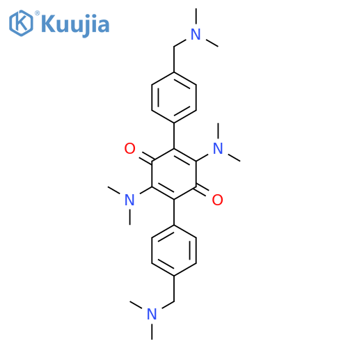 2,5-Cyclohexadiene-1,4-dione, 2,5-bis(dimethylamino)-3,6-bis[4-[(dimethylamino)methyl]phenyl]- structure