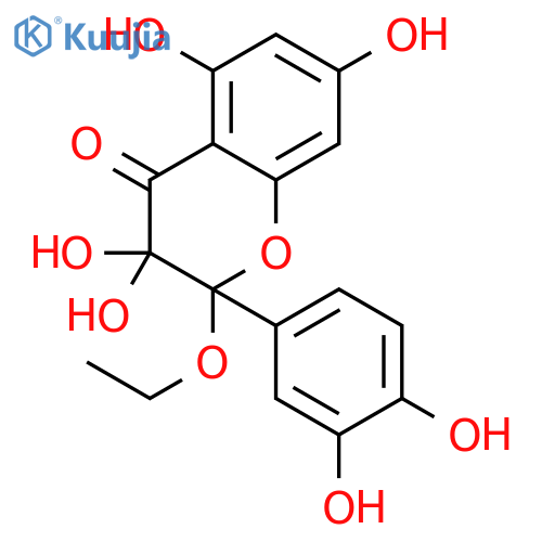 4H-1-Benzopyran-4-one, 2-(3,4-dihydroxyphenyl)-2-ethoxy-2,3-dihydro-3,3,5,7-tetrahydroxy- structure