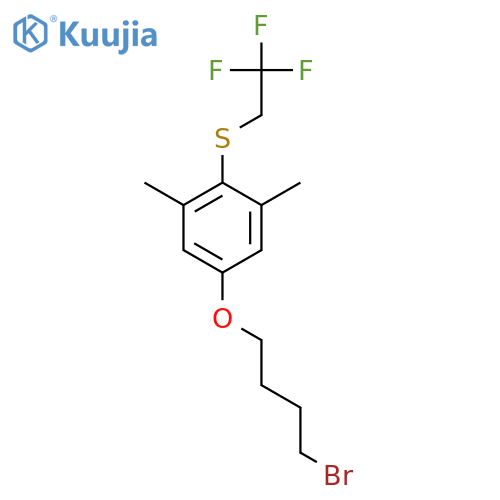 Benzene, 5-(4-bromobutoxy)-1,3-dimethyl-2-[(2,2,2-trifluoroethyl)thio]- structure