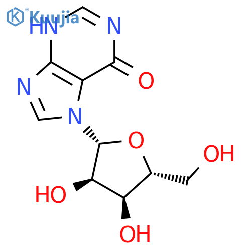 6H-Purin-6-one,1,7-dihydro-7-b-D-ribofuranosyl- structure