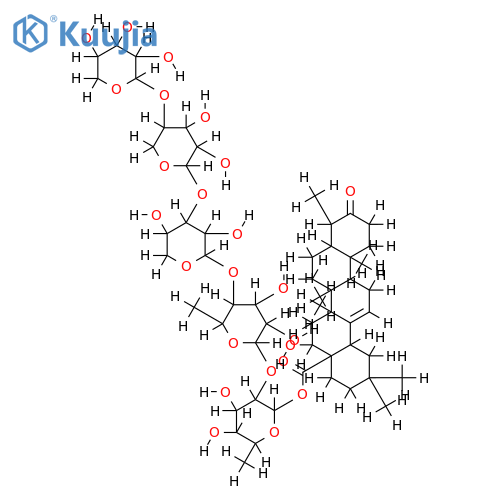 3-keto, 16alpha-hydroxy, 24-noroleanolic acid 28-O-alpha-L-arabinopyranosyl-(1->4)-alpha-L-arabinopyranosyl-(1->3)-beta-D-xylopyranosyl-(1->4)-alpha-L-rhamnopyranosyl-(1->2)-beta-D-fucopyranosyl ester structure