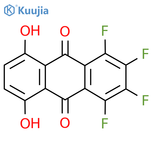 1,2,3,4-Tetrafluoro-5,8-dihydroxyanthracene-9,10-dione structure