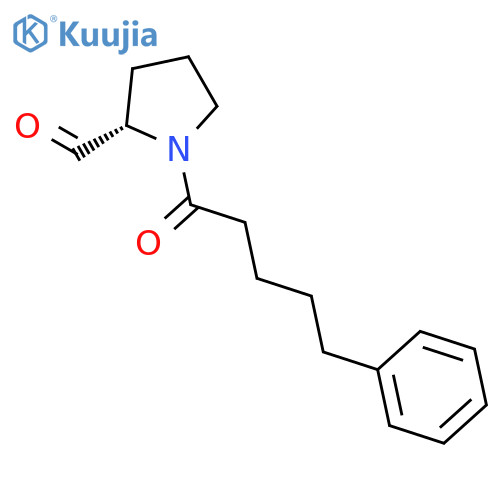 2-Pyrrolidinecarboxaldehyde, 1-(1-oxo-5-phenylpentyl)-, (S)- structure