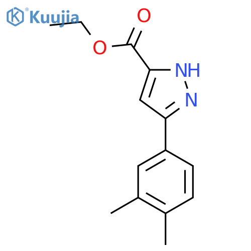 Ethyl 5-(3,4-dimethylphenyl)-1H-pyrazole-3-carboxylate structure