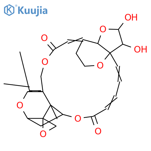 (11Z,13Z)-15,16-dihydroxy-3,7a-dimethyl-2,4a,7a,8,15,16-hexahydro-1H,6H,10H-spiro[14a,18-(epoxyethano)-6,8-methanofuro[2',3':10,11][1,6]dioxacyclohexadecino[3,4-d]chromene-7,2'-oxirane]-10,20(17aH)-dione structure