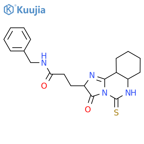 N-benzyl-3-{3-oxo-5-sulfanylidene-2H,3H,5H,6H-imidazo[1,2-c]quinazolin-2-yl}propanamide structure