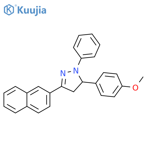 1H-Pyrazole,4,5-dihydro-5-(4-methoxyphenyl)-3-(2-naphthalenyl)-1-phenyl- structure