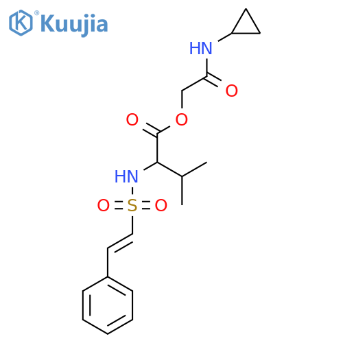 (Cyclopropylcarbamoyl)methyl 3-methyl-2-(2-phenylethenesulfonamido)butanoate structure