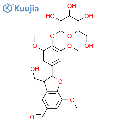 4,7'-Epoxy-3',4',5,5',9'-pentahydroxy-8,9-dinor-3,8'-lignan-7-al; (7'R,8'S)-form, 3',5,5'-Tri-Me ether, 4'-O-β-D-glucopyranoside structure