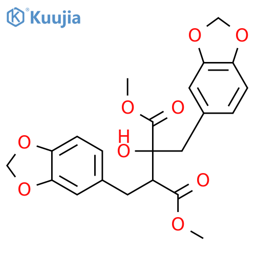 Butanedioic acid, 2,3-bis(1,3-benzodioxol-5-ylmethyl)-2-hydroxy-, dimethyl ester structure