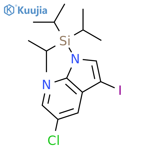 5-chloro-3-iodo-1-(triisopropylsilyl)-1H-pyrrolo[2,3-b]pyridine structure