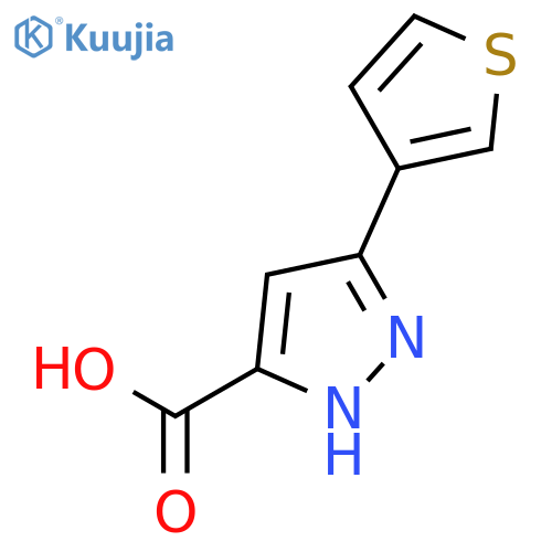 3-(Thiophen-3-yl)-1H-pyrazole-5-carboxylic acid structure