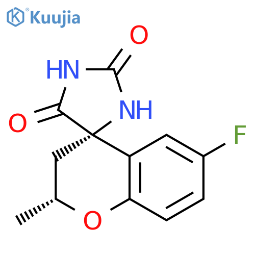 Spiro[4H-1-benzopyran-4,4'-imidazolidine]-2',5'-dione,6-fluoro-2,3-dihydro-2-methyl-, (2R,4S)- structure