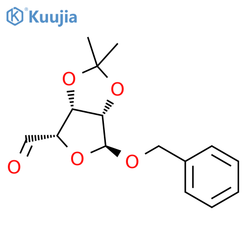 benzyl 2,3-O-(1-methylethylidene)-α-D-lyxo-pentodialdo-1,4-furanoside structure