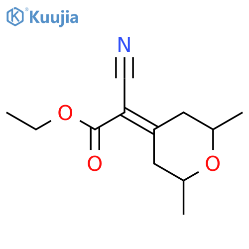 Acetic acid,2-cyano-2-(tetrahydro-3,5-dimethyl-4H-pyran-4-ylidene)-, ethyl ester structure