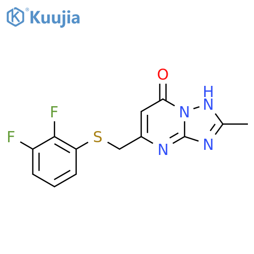 5-[(2,3-Difluorophenyl)sulfanylmethyl]-2-methyl-1H-[1,2,4]triazolo[1,5-a]pyrimidin-7-one structure