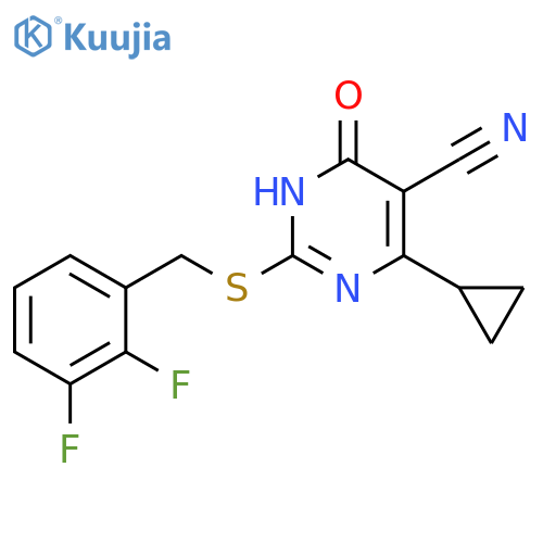 4-Cyclopropyl-2-(2,3-difluorophenyl)methylthio-1,6-dihydro-6-oxo-5-pyrimidinecarbonitrile structure