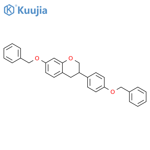 2H-1-Benzopyran, 3,4-dihydro-7-(phenylmethoxy)-3-[4-(phenylmethoxy)phenyl]- structure