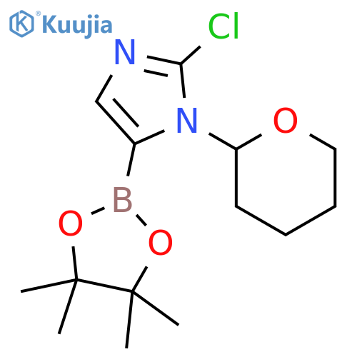 2-chloro-1-(oxan-2-yl)-5-(tetramethyl-1,3,2-dioxaborolan-2-yl)-1H-imidazole structure