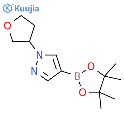 1-tetrahydrofuran-3-yl-4-(4,4,5,5-tetramethyl-1,3,2-dioxaborolan-2-yl)pyrazole structure