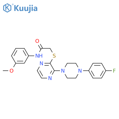 2-({3-[4-(4-fluorophenyl)piperazin-1-yl]pyrazin-2-yl}sulfanyl)-N-(3-methoxyphenyl)acetamide structure