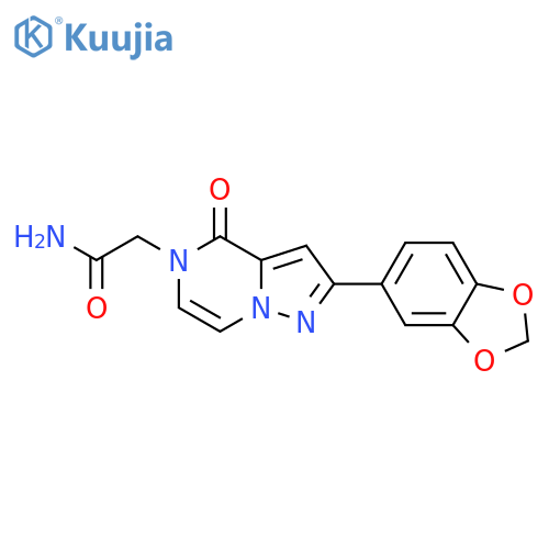 2-[2-(2H-1,3-benzodioxol-5-yl)-4-oxo-4H,5H-pyrazolo[1,5-a]pyrazin-5-yl]acetamide structure