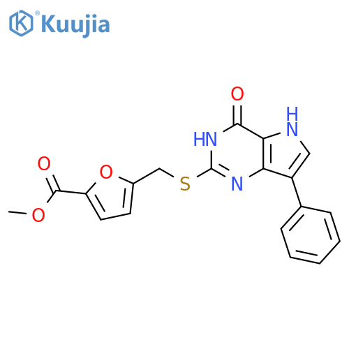 methyl 5-[({4-oxo-7-phenyl-3H,4H,5H-pyrrolo[3,2-d]pyrimidin-2-yl}sulfanyl)methyl]furan-2-carboxylate structure
