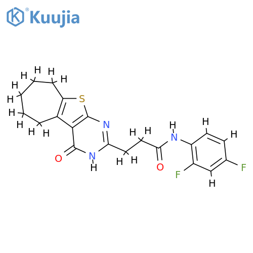 N-(2,4-difluorophenyl)-3-{3-oxo-8-thia-4,6-diazatricyclo[7.5.0.0^{2,7}]tetradeca-1(9),2(7),5-trien-5-yl}propanamide structure