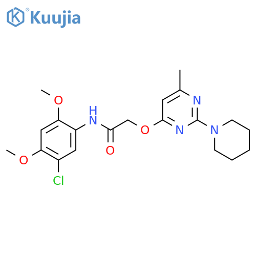 N-(5-chloro-2,4-dimethoxyphenyl)-2-{[6-methyl-2-(piperidin-1-yl)pyrimidin-4-yl]oxy}acetamide structure
