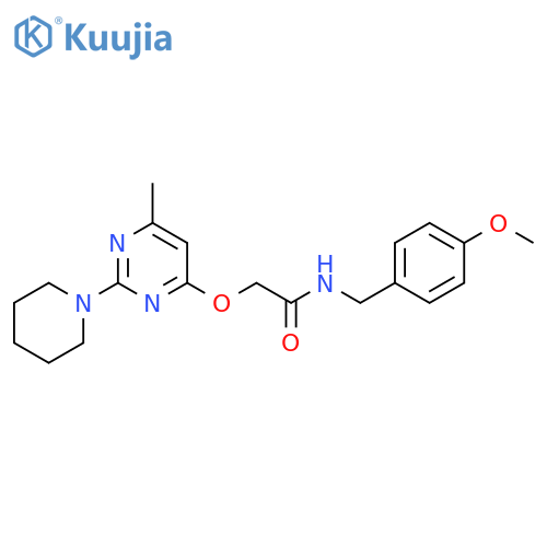 N-[(4-methoxyphenyl)methyl]-2-{[6-methyl-2-(piperidin-1-yl)pyrimidin-4-yl]oxy}acetamide structure