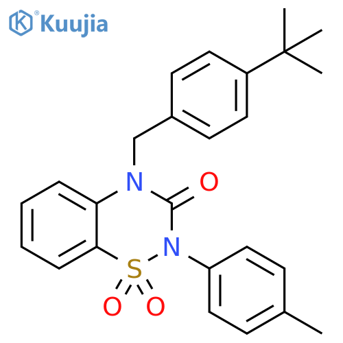 4-[(4-tert-butylphenyl)methyl]-2-(4-methylphenyl)-3,4-dihydro-2H-1lambda6,2,4-benzothiadiazine-1,1,3-trione structure