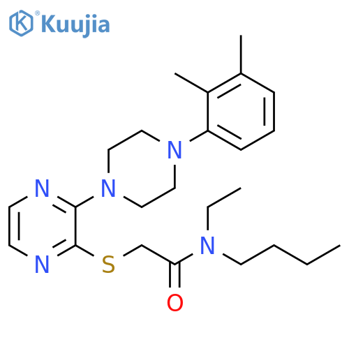 N-butyl-2-({3-[4-(2,3-dimethylphenyl)piperazin-1-yl]pyrazin-2-yl}sulfanyl)-N-ethylacetamide structure