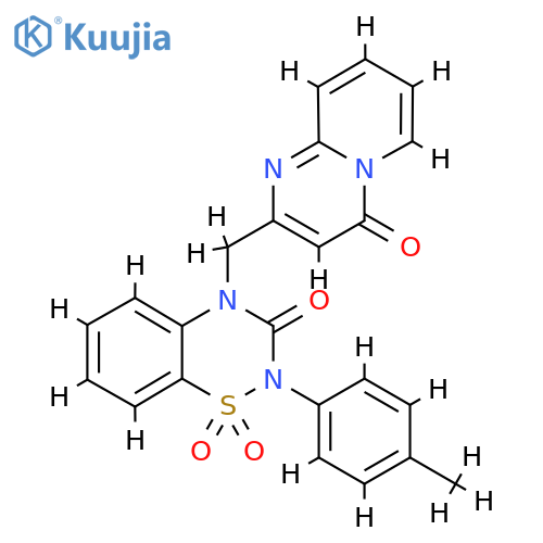 2-(4-methylphenyl)-4-({4-oxo-4H-pyrido[1,2-a]pyrimidin-2-yl}methyl)-3,4-dihydro-2H-1lambda6,2,4-benzothiadiazine-1,1,3-trione structure