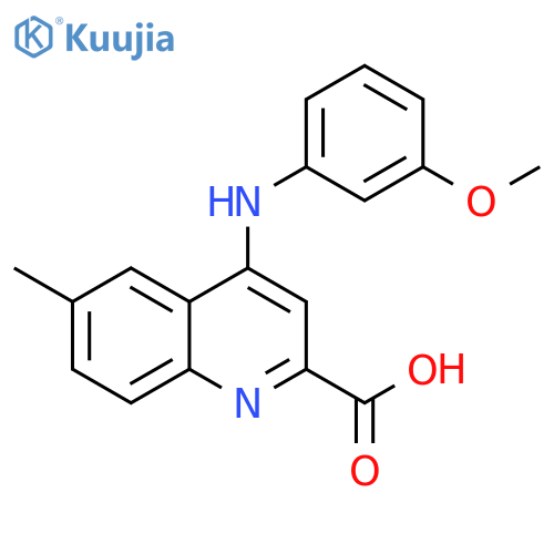 4-[(3-methoxyphenyl)amino]-6-methylquinoline-2-carboxylic acid structure