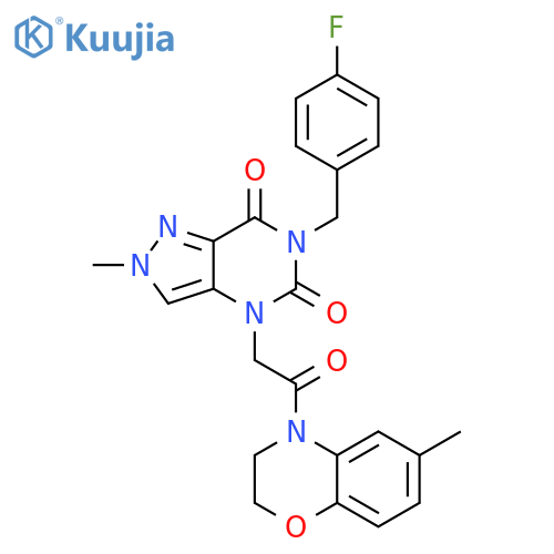 6-[(4-fluorophenyl)methyl]-2-methyl-4-[2-(6-methyl-3,4-dihydro-2H-1,4-benzoxazin-4-yl)-2-oxoethyl]-2H,4H,5H,6H,7H-pyrazolo[4,3-d]pyrimidine-5,7-dione structure