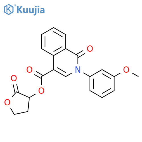 2-oxooxolan-3-yl 2-(3-methoxyphenyl)-1-oxo-1,2-dihydroisoquinoline-4-carboxylate structure