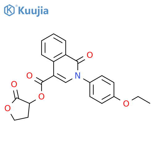 2-oxooxolan-3-yl 2-(4-ethoxyphenyl)-1-oxo-1,2-dihydroisoquinoline-4-carboxylate structure