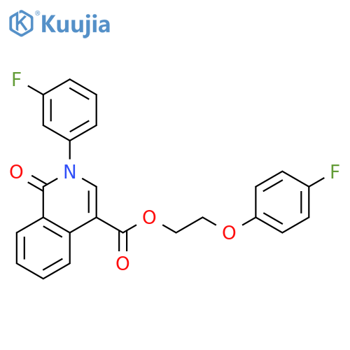 2-(4-fluorophenoxy)ethyl 2-(3-fluorophenyl)-1-oxo-1,2-dihydroisoquinoline-4-carboxylate structure