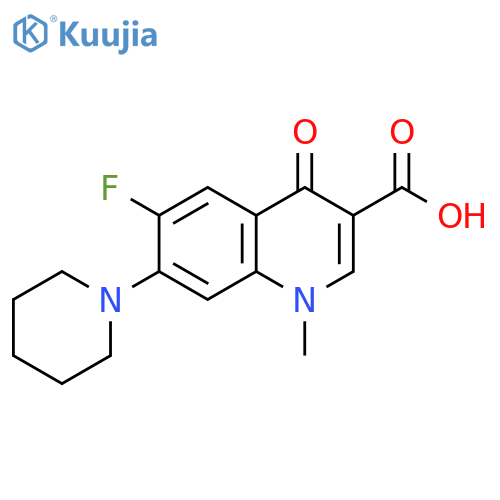 6-fluoro-1-methyl-4-oxo-7-(piperidin-1-yl)-1,4-dihydroquinoline-3-carboxylic acid structure