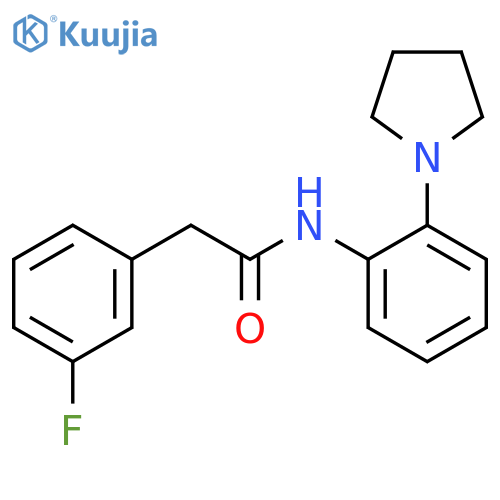 2-(3-fluorophenyl)-N-2-(pyrrolidin-1-yl)phenylacetamide structure