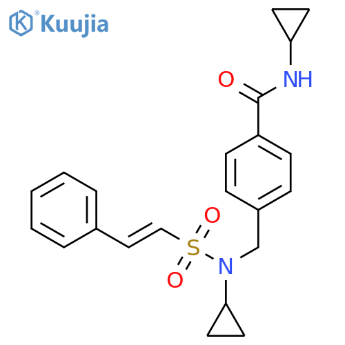 N-cyclopropyl-4-[(N-cyclopropyl-2-phenylethenesulfonamido)methyl]benzamide structure