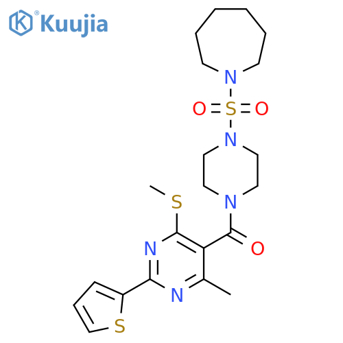 1-({4-[4-Methyl-6-(methylsulfanyl)-2-(thiophen-2-yl)pyrimidine-5-carbonyl]piperazin-1-yl}sulfonyl)azepane structure