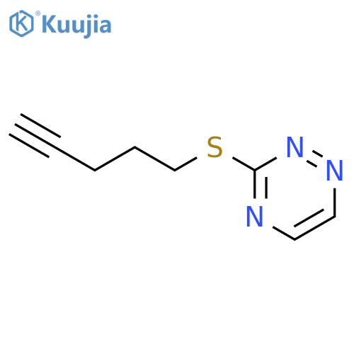 1,2,4-Triazine, 3-(4-pentynylthio)- structure